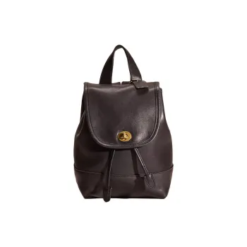 COACH Vintage Glove Tanning Backpack Medium Size Women's Black