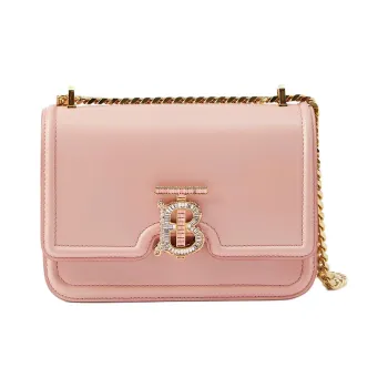 Burberry Calfskin Shoulder Bag Crossbody Bag Small Size Women's Dark Pink