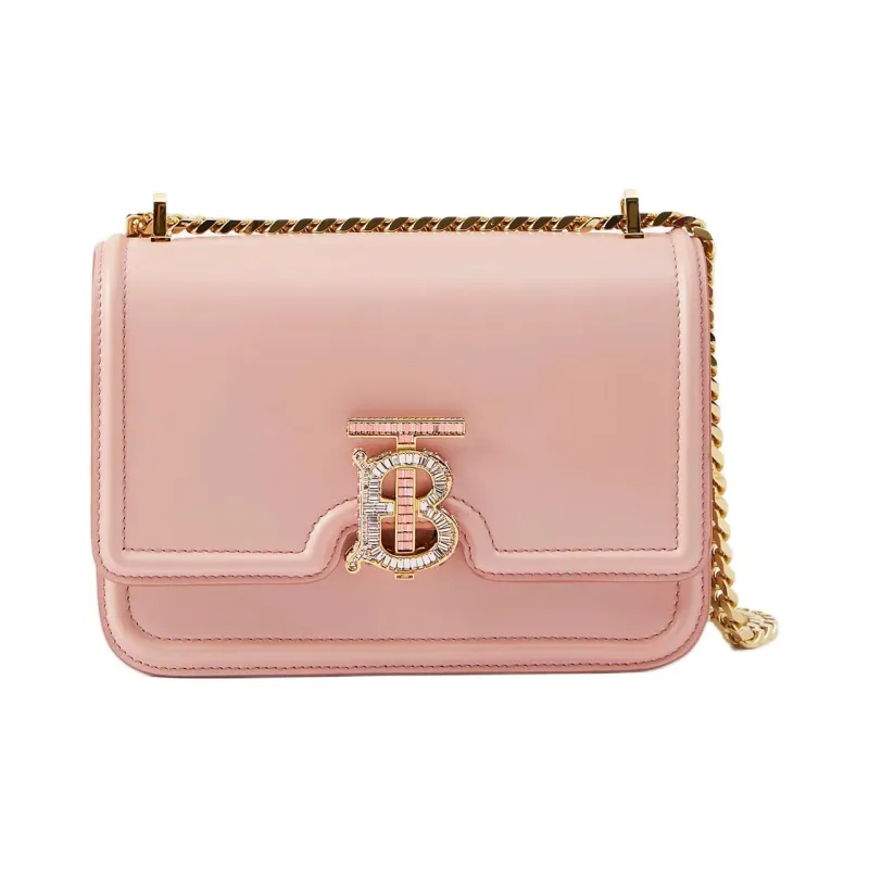 Burberry Calfskin Shoulder Bag Crossbody Bag Small Size Women's Dark Pink-0