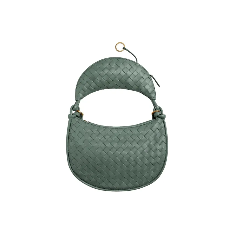 Bottega Veneta Sheepskin Handbag Shoulder Bag Medium Size Women's Aloe Vera Green-3