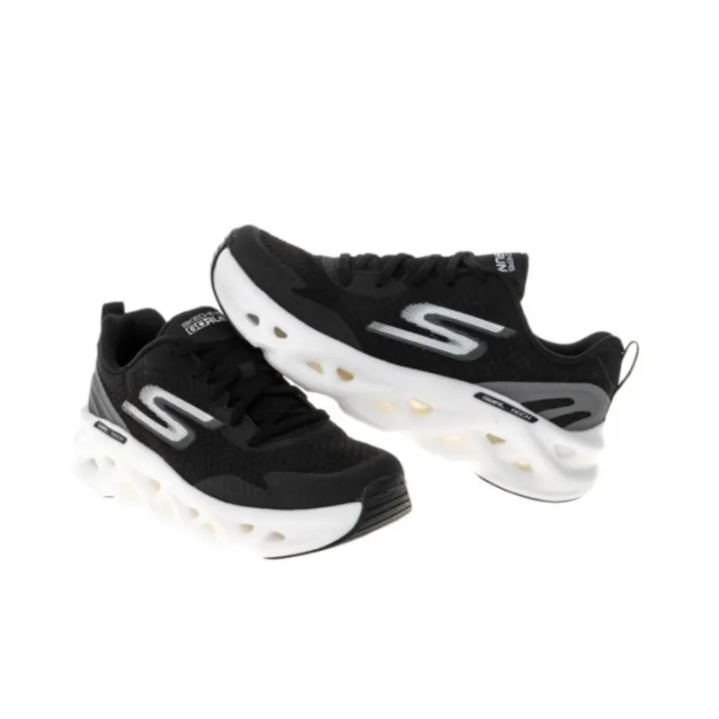 Skechers GO RUN SWIRL TECH Durable Breathable Low-Top Running Shoes Men's Black-3