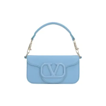 Valentino Calfskin Portable Crossbody Bag, Shoulder Bag Women's Light Blue
