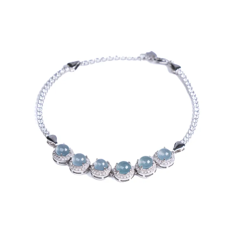 Green Waves Ice Glutinous Jadeite Bracelets Women's-0