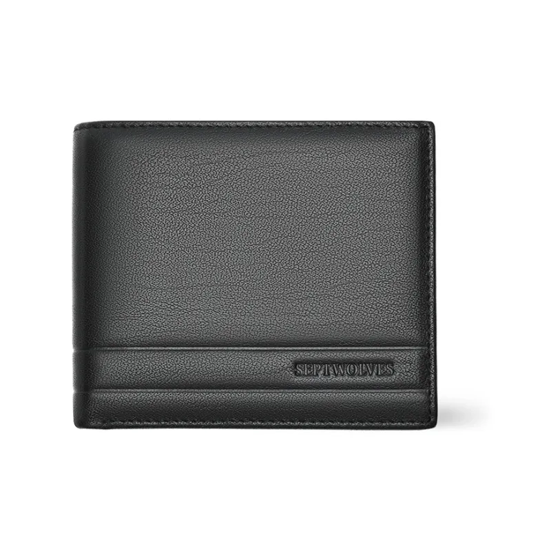 SEPTWOLVES Top Grain Sheepskin Wallets With Money Clip Unisex Black-14