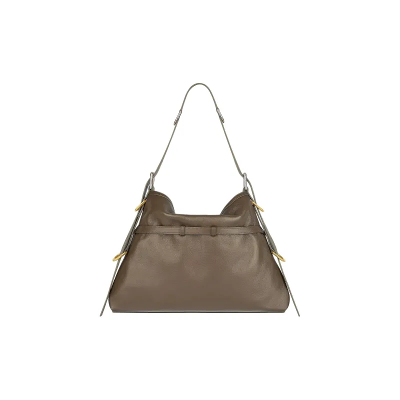 Givenchy Voyou Cow Leather Shoulder Bag, Crossbody Bag, Handbag Medium Size Women's Taupe-2