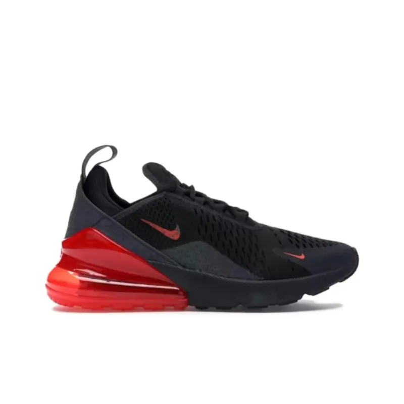 Nike Air Max 270 Cushioning Wear-Resistant Low-Top Casual Shoes Unisex Black Red-1