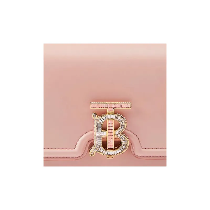 Burberry Calfskin Shoulder Bag Crossbody Bag Small Size Women's Dark Pink-3