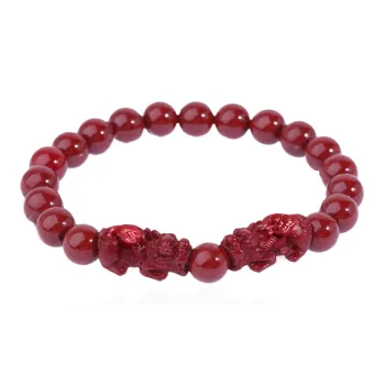 MIDNIGHT MOMENT Reconstructed Cinnabar Jade Bracelets Unisex