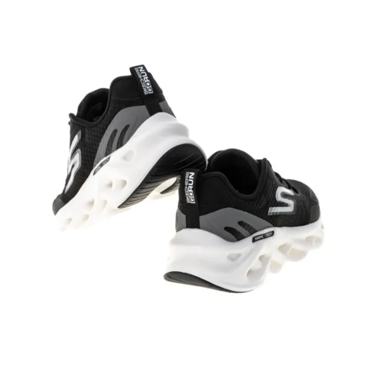 Skechers GO RUN SWIRL TECH Durable Breathable Low-Top Running Shoes Men's Black-5