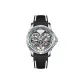 Silver Blue Dial Black Strap