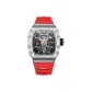 HBR983-White Case Red Strap