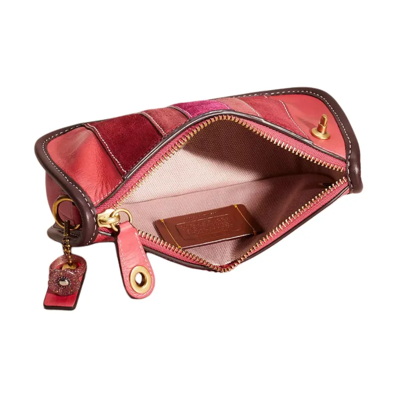 COACH Swinger Natural Leather Handbag, Shoulder Bag Regular Women's Brass & Red Fruit-2