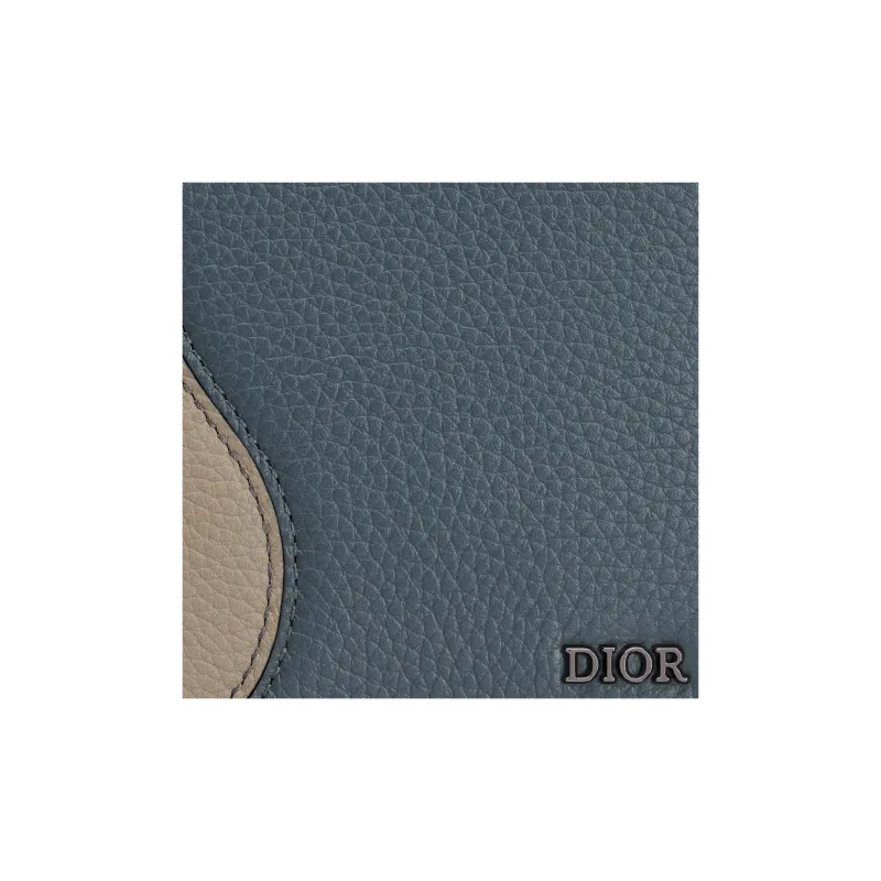 DIOR Saddle Grained Calfskin Wallet Women's Brown & Dark Gray-4