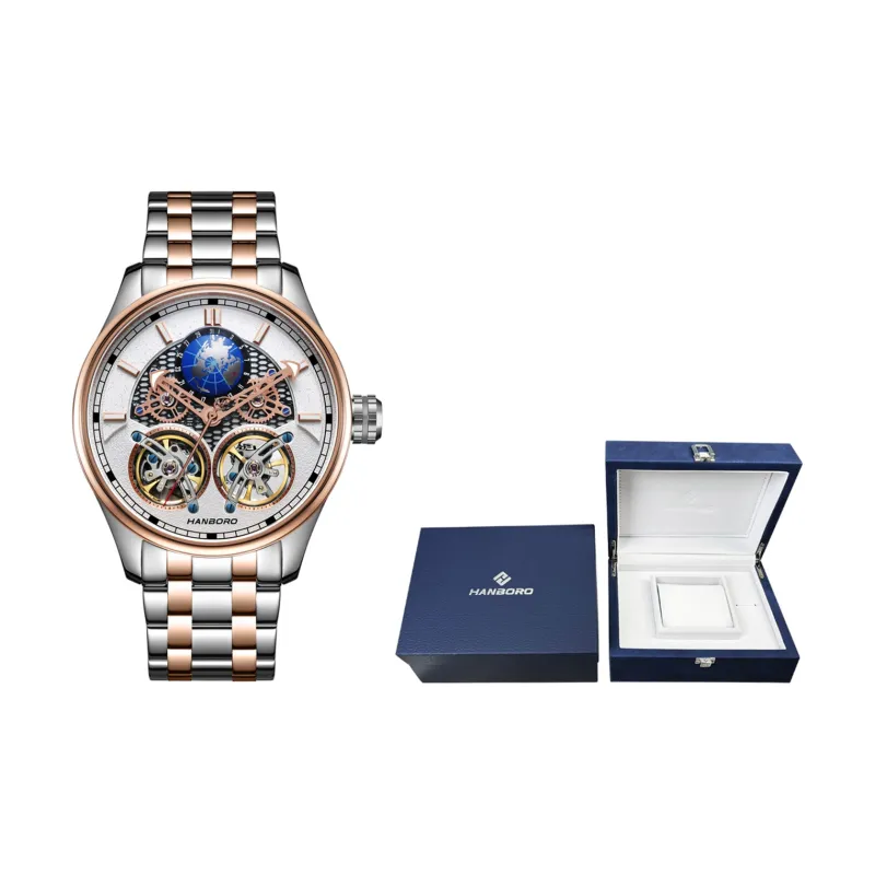 HANBORO Star Collection Automatic Mechanical Movement Watch Men's Watches Cut Out Dial HBR88821G MBM-1