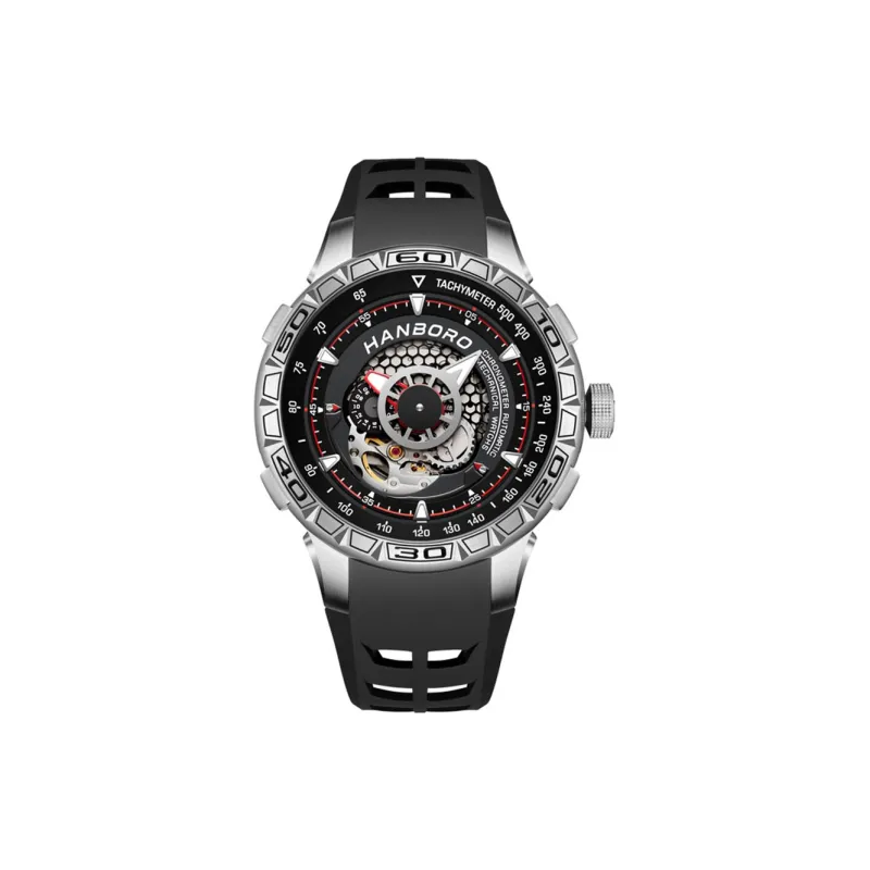 HANBORO Automatic Mechanical Movement Watch Men's Watches Black Dial HBR9205-BH-0