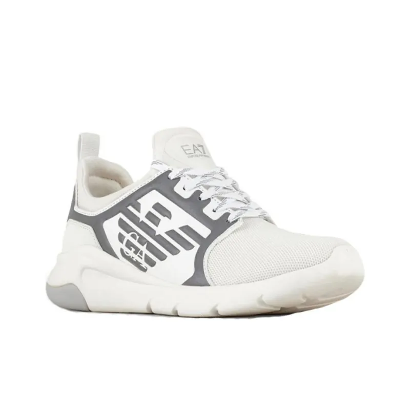 EMPORIO ARMANI Eagle Logo Cushioning, Slip Resistant, Abrasion Resistant, Lightweight Low Top Casual Shoes Unisex White-1