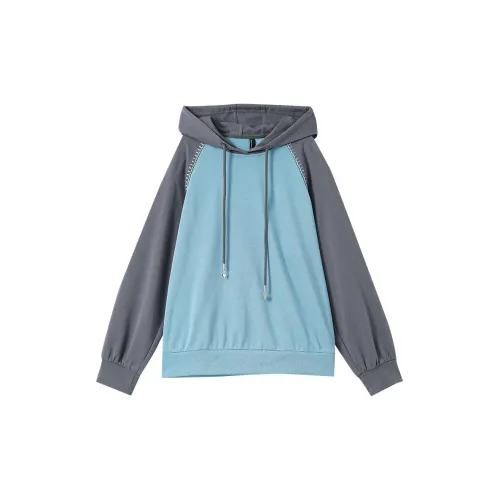 OUNIXUE Sweatshirts Women's Blue And Gray