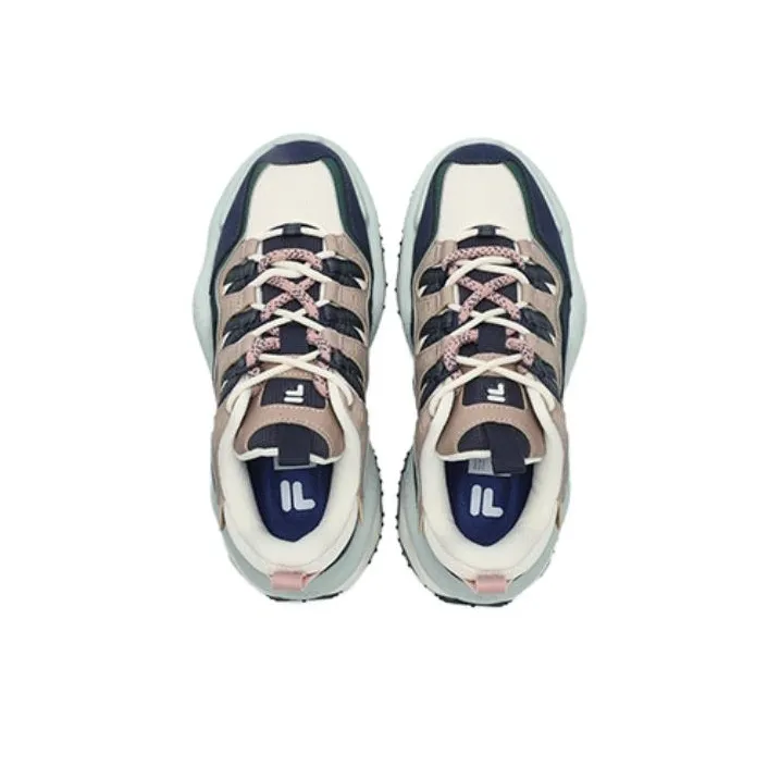 FILA FUSION QD 96 DX Height Increasing Wear Resistant Slip Resistant Low Top Chunky Sneakers Women's Light Khaki-1