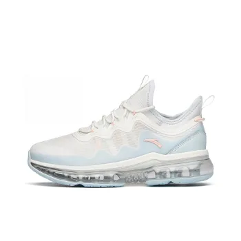 Anta Running Collection Cushioned Wear Resistant Breathable Low Top Casual Running Shoes Women's White Blue