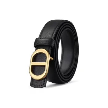 AUGTARLION Minimalist Style Comfortable Casual Jeans Leather Belts Women's Black/Brown Width 2.3cm