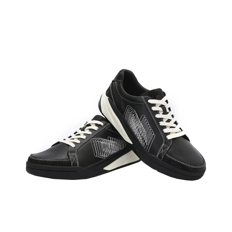 DAVID NAMAN Wear Resistant Low Top Casual Shoes Men's Black-3