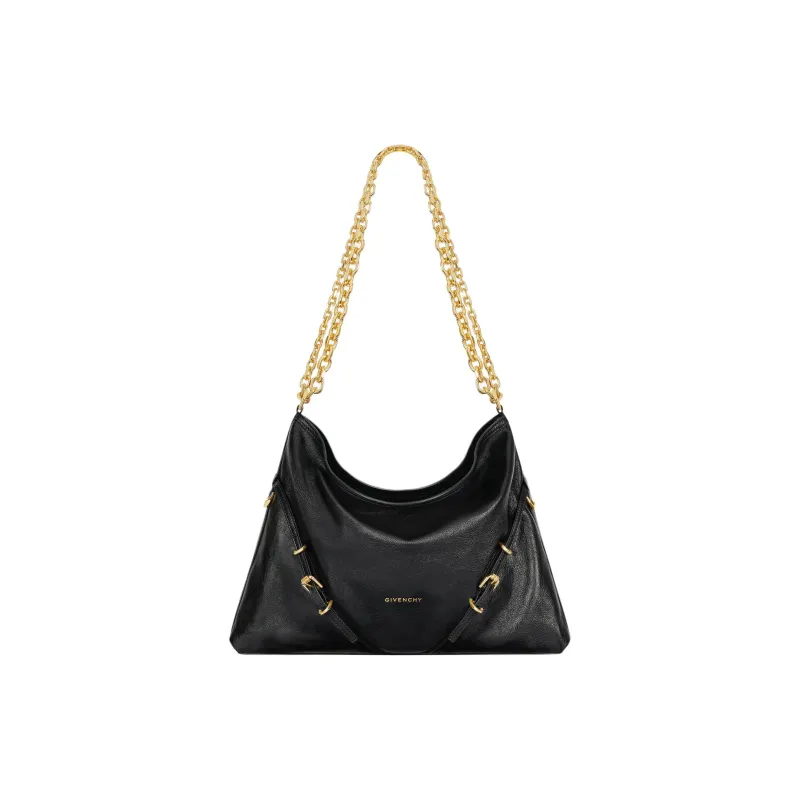Givenchy Voyou Tanned Cow Leather Handbag Shoulder Bag Medium Size Women's Black-0