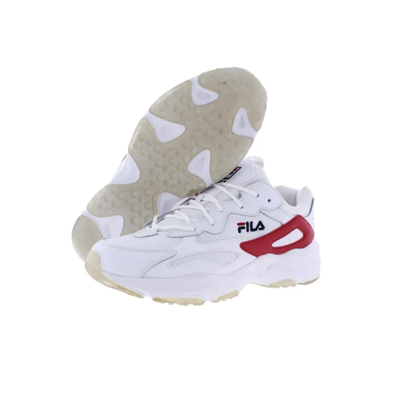 FILA Ray Tracer Cushioning Slip Resistant Low Top Running Shoes Men's White-3