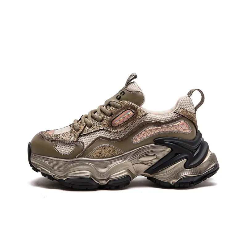CHOVO Slip-Resistant Breathable Lightweight Chunky Sneakers 6cm Women's-9