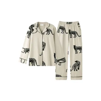 Meonsill Spring And Fall Season Pajama Set Women's 2-Piece Set Apricot