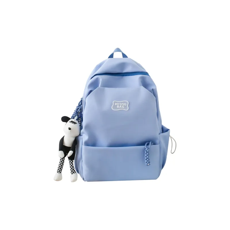 Deli Bear Nylon Backpack Regular Unisex White/Pink Blue/Black Yellow Green-16