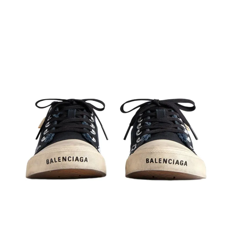 Balenciaga Paris Low Top Skateboard Shoes Men's Black-4