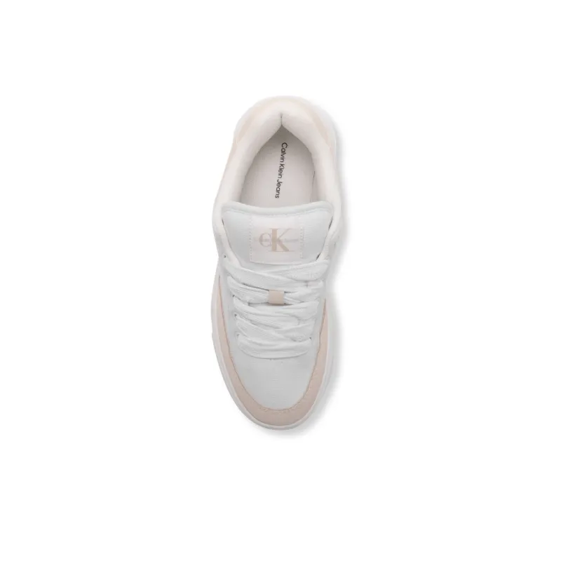 CALVIN KLEIN Low Top Skateboard Shoes Women's White Pink-4