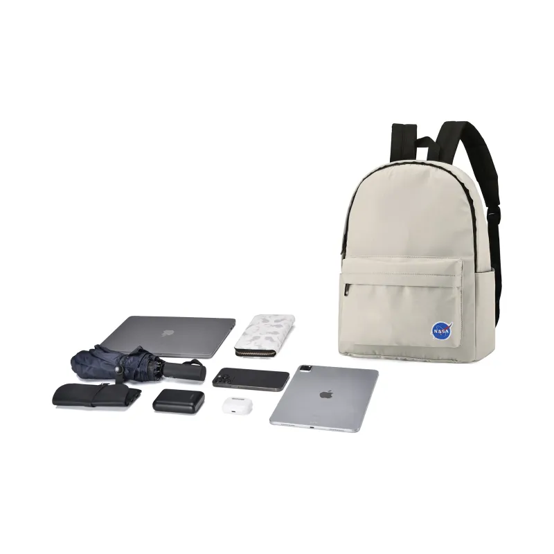 HINY NASA Collaboration Polyester Backpack Regular Unisex Gray White-4