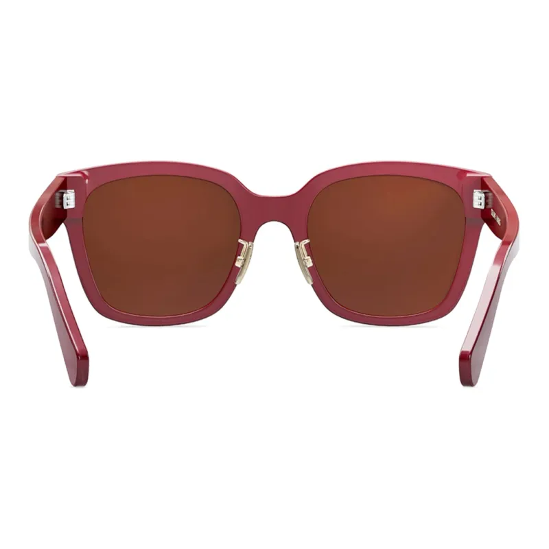 CELINE Metal Acetate Irregular Shape Sunglasses Unisex Red-2