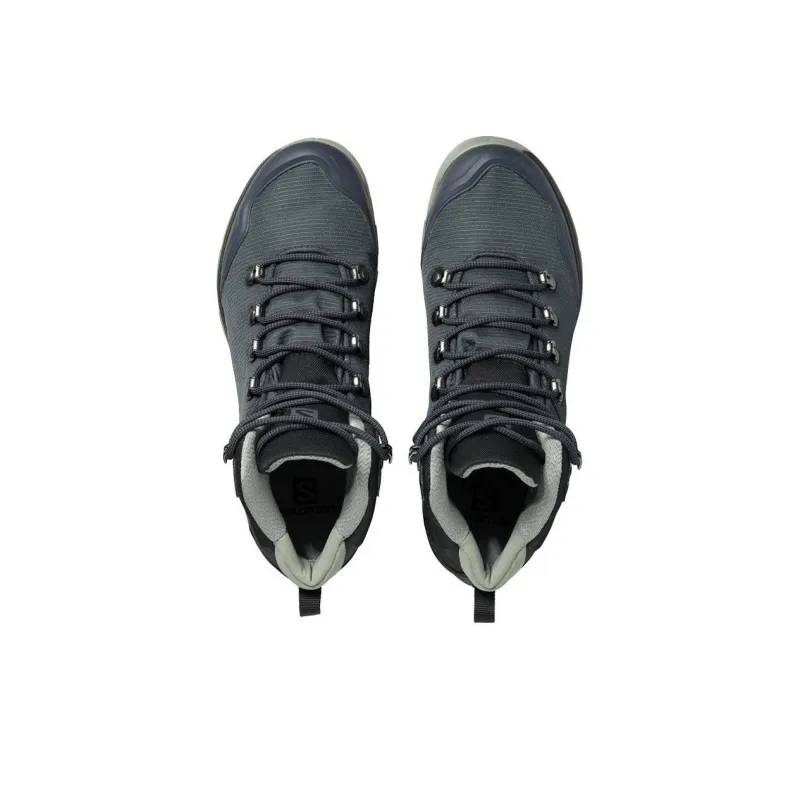 SALOMON Cushioning Wear-Resistant Mid-Top Outdoor Shoes Men's Gray Black-1