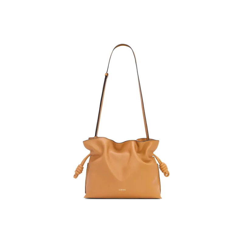 LOEWE Flamenco Napa Calf Leather Clutch Shoulder Bag Women's Desert-1