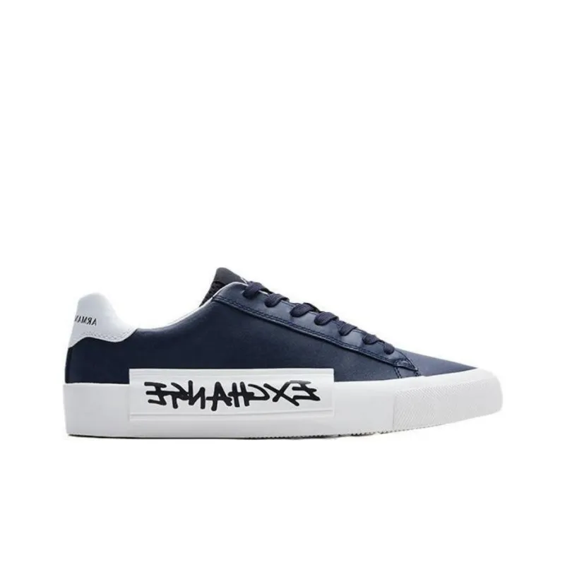 ARMANI EXCHANGEAE Low Top Skateboard Shoes Men's Blue-1