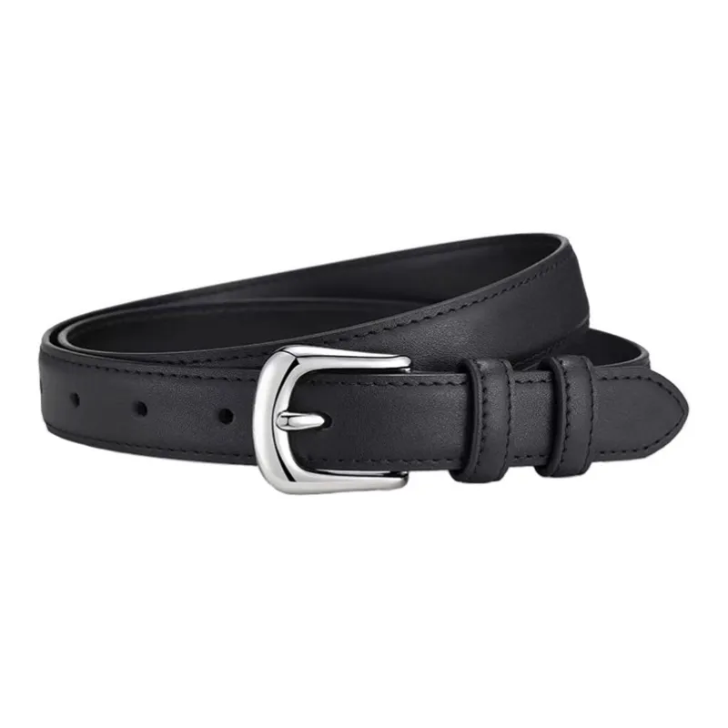 AUGTARLION Minimalist Style Dress Jeans Leather Belts Women's Black/Brown Width  2.4cm-1