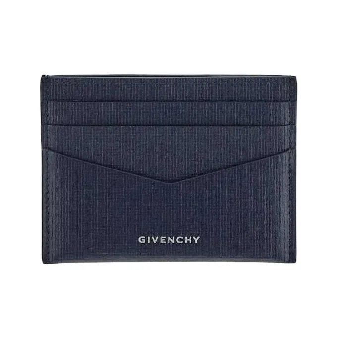 GIVENCHY 4G Calfskin Card Holder Men's Blue-0