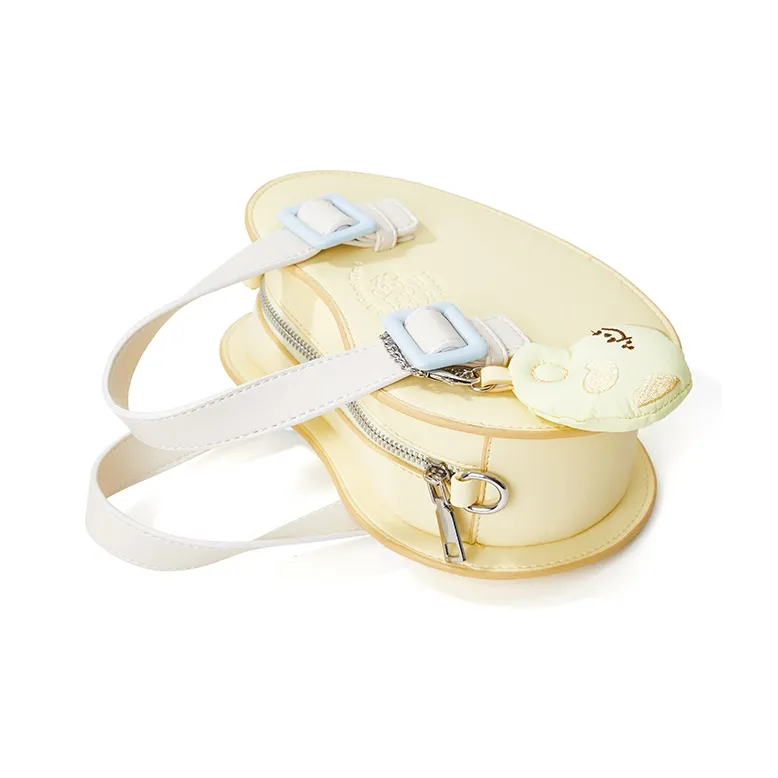 Sound For Life Synthetic Leather Shoulder Bag Crossbody Bag Handbag Small Size Women's Yellow/White-2