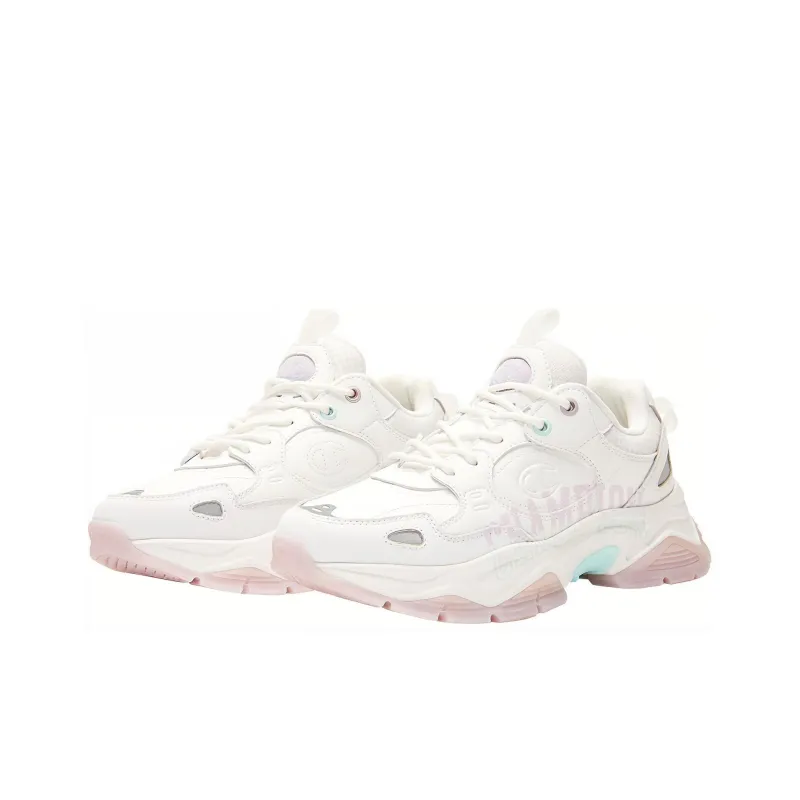 Champion Low Top Chunky Sneakers Women's White Light Purple-2
