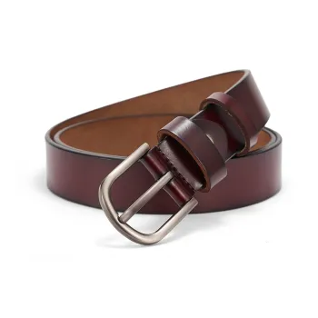 RED DRAGONFLY Minimalist Style Fashion Pin Buckle Leather Belts Women's Black/Coffee Width 2.9cm