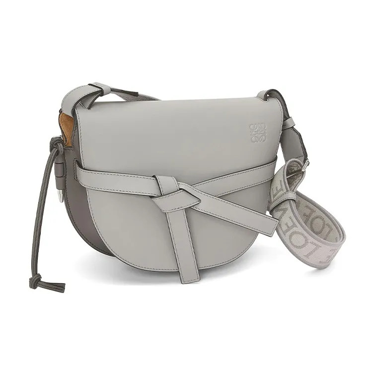 LOEWE Gate Cow Leather Crossbody Bag Shoulder Bag Unisex Gray-2