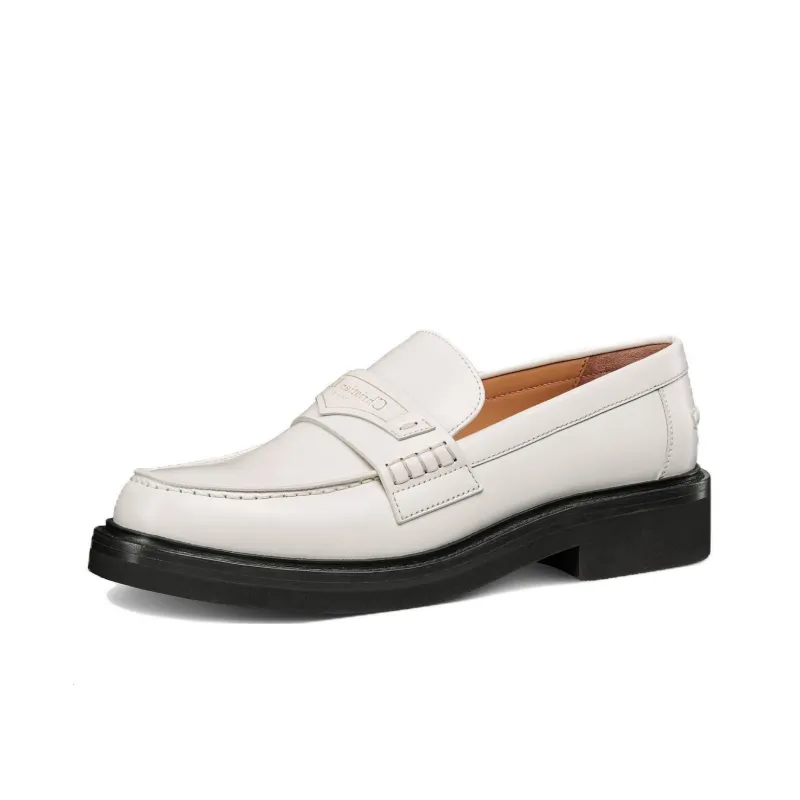 DIOR Boy Loafer White Brushed Calfskin Women's-2