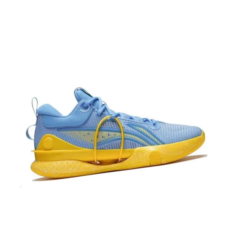 LiNing Speed 8 Premium Cushioning Anti Slip And Wear Resistant Low Top Basketball Shoes Men's Blue Yellow-3