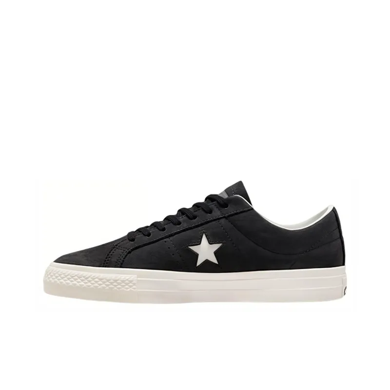 Converse One Star Anti Slip And Wear Resistant Lightweight Low Top Skateboard Shoes Unisex Black-0