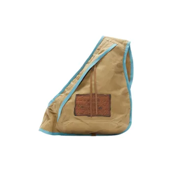 Acne Studios Coated Cotton Canvas One Shoulder Crossbody Sling Bags Women's Beige & Blue