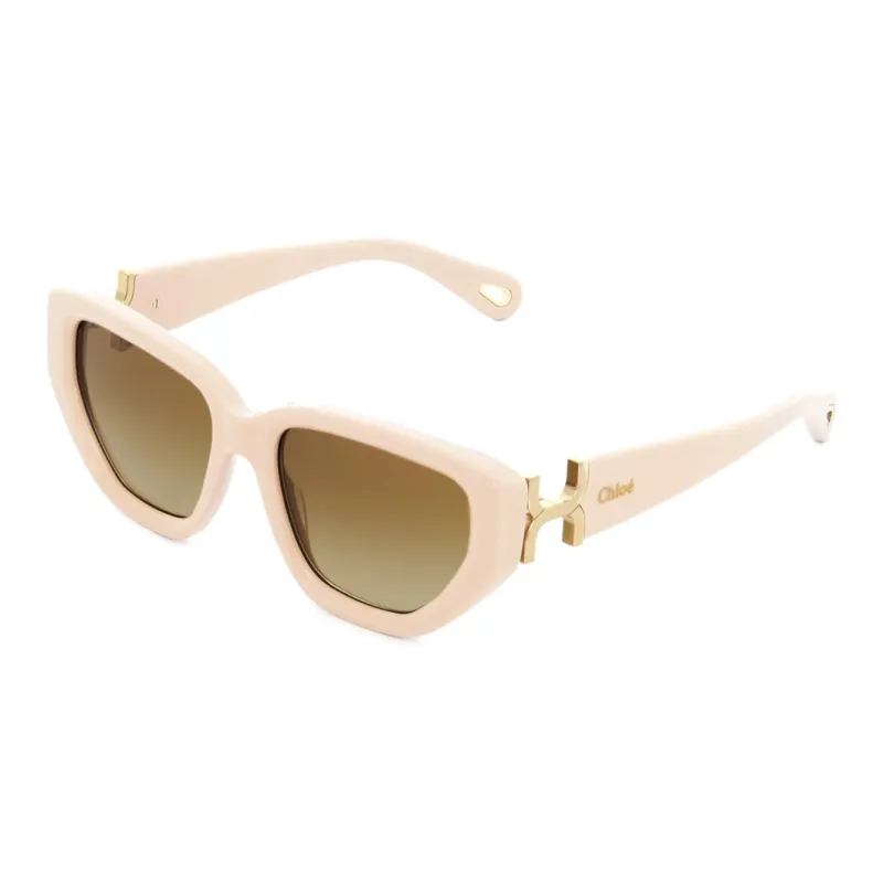 Chloe Acetate Bio Based Nylon Cat Eye Sunglasses Women's Rose Ivory-0