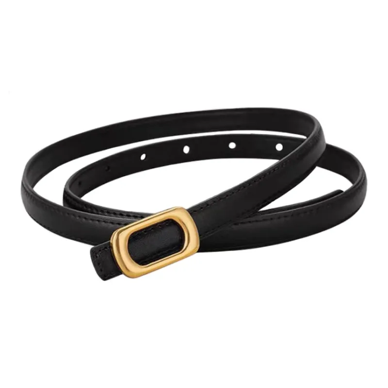 AUGTARLION Trendy Fashion Dress Decoration Smooth Buckle Leather Belts Women's Black/Pink Width  1.5cm-1