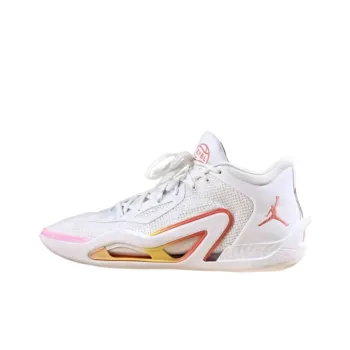 Jordan Tatum 1 Cushioning Anti Slip And Wear Resistant Low Top Basketball Shoes Men's White Red